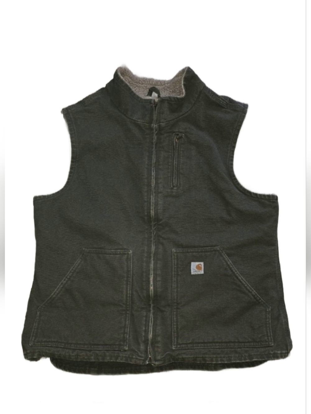 Carhartt Sandstone Sherpa-Lined Mock Neck Women's Vest Size L